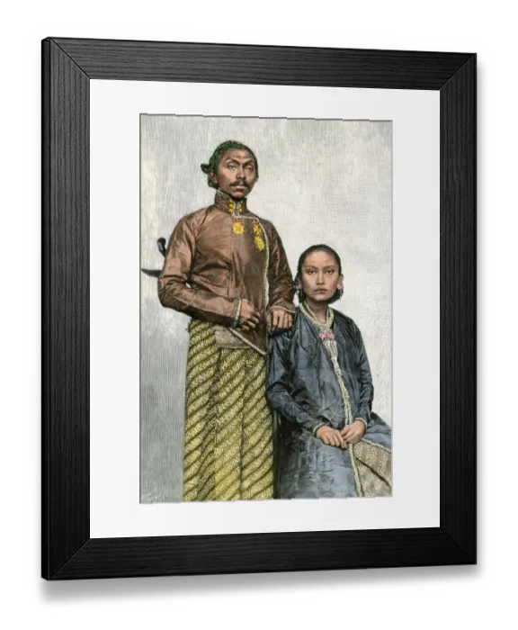 Framed Print : Javanese emperor and empress, 1890s Framed Print : Javanese emperor and empress, 1890s
