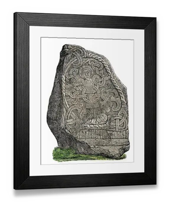 Framed Print : Nordic runestone in Jutland Framed Print : Nordic runestone in Jutland