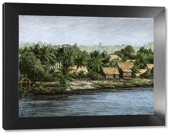 Borneo village in the 1800s