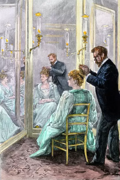 Parisian beauty salon, 1800s