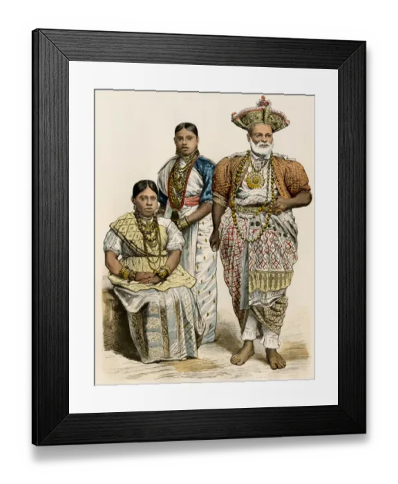 Framed Print : Sri Lanka upper class people, 1800s Framed Print : Sri Lanka upper class people, 1800s