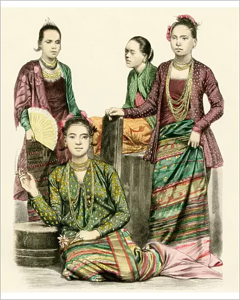 Burmese womens native attire