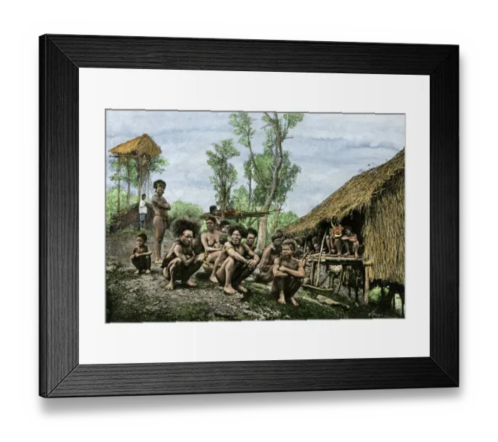 Framed Print : Papuan natives, 1800s Framed Print : Papuan natives, 1800s