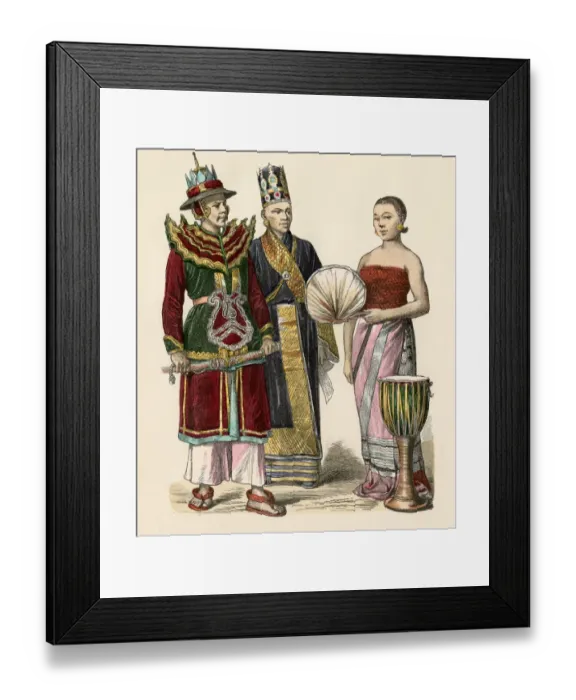 Framed Print : Traditional Burmese uniforms and dress Framed Print : Traditional Burmese uniforms and dress