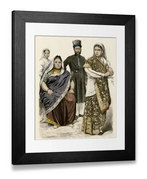 Framed Print : People of India in traditional attire Framed Print : People of India in traditional attire