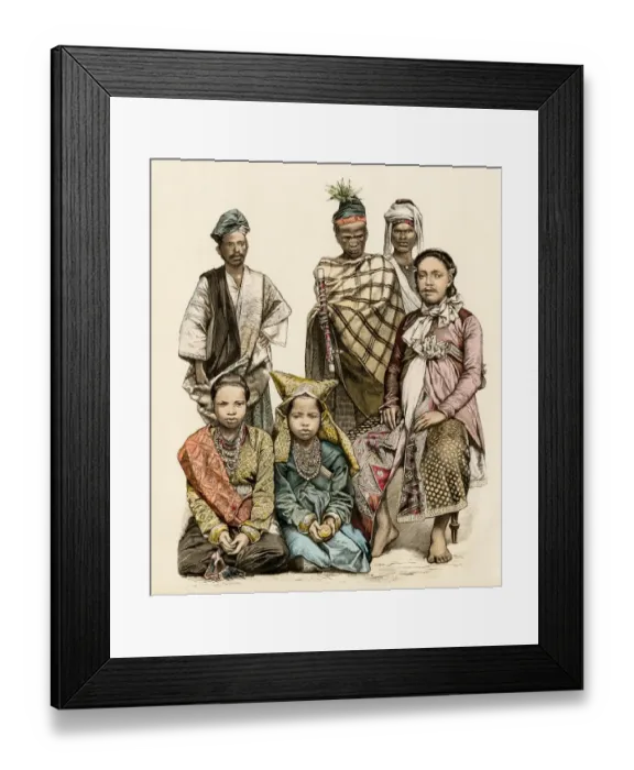 Framed Print : Natives of Malaysia and the Celebes
