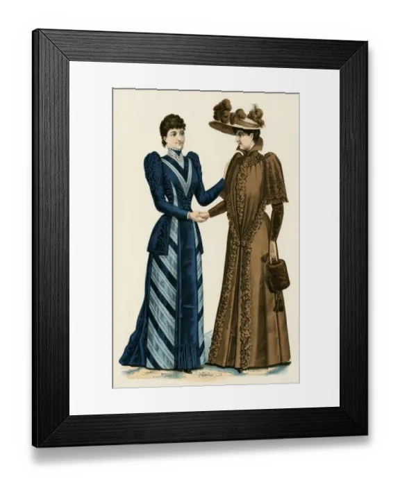 Framed Print : Womens dress styles, 1890s Framed Print : Womens dress styles, 1890s