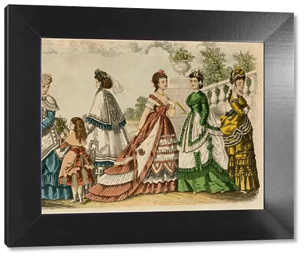 Womens dress fashions, 1861