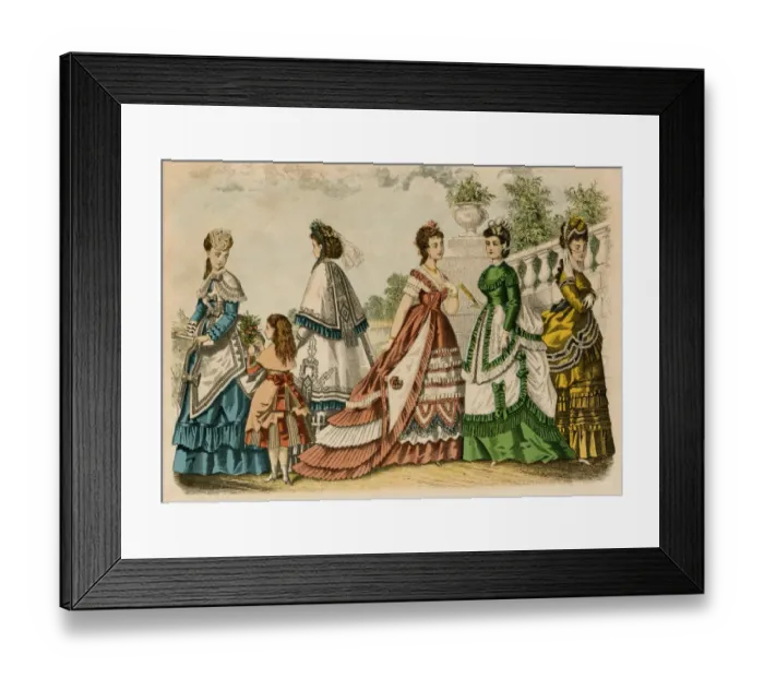 Framed Print : Womens dress fashions, 1861 Framed Print : Womens dress fashions, 1861
