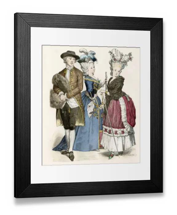 Framed Print : Fashion in France, 1780s Framed Print : Fashion in France, 1780s