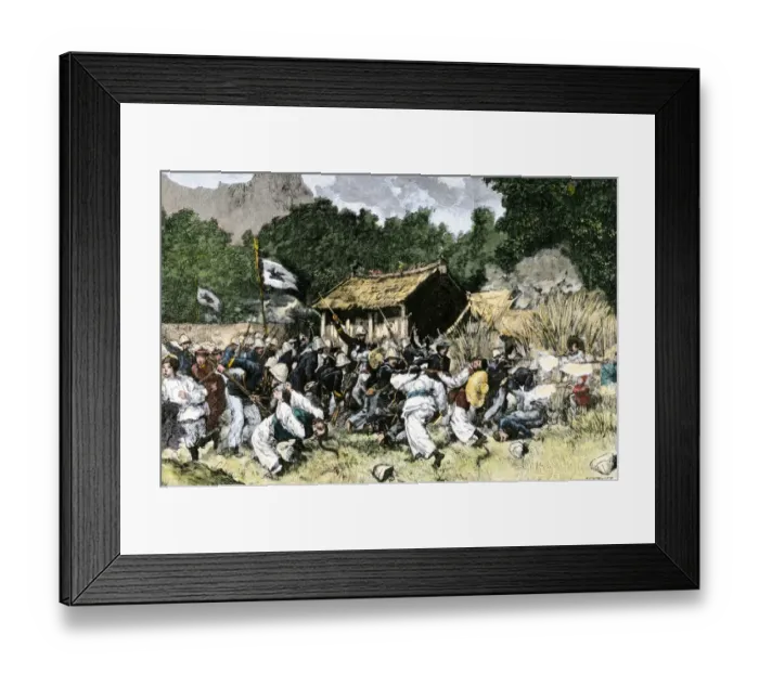Framed Print : Colonial battle in French Indo-China, 1800s Framed Print : Colonial battle in French Indo-China, 1800s
