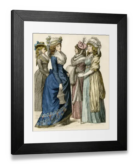 Framed Print : European ladies of the 1790s Framed Print : European ladies of the 1790s