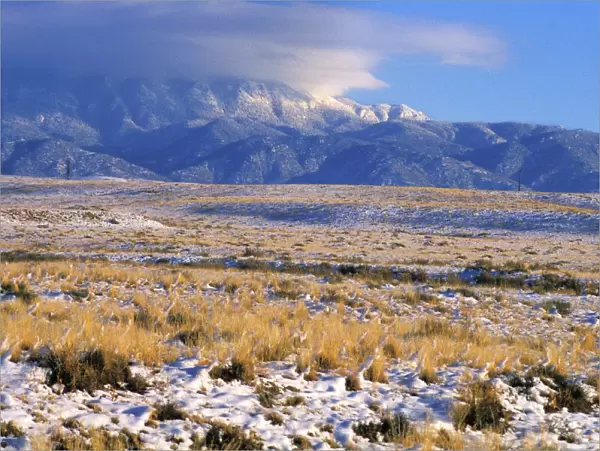 Snow on the Sandia Mountains, New Mexico