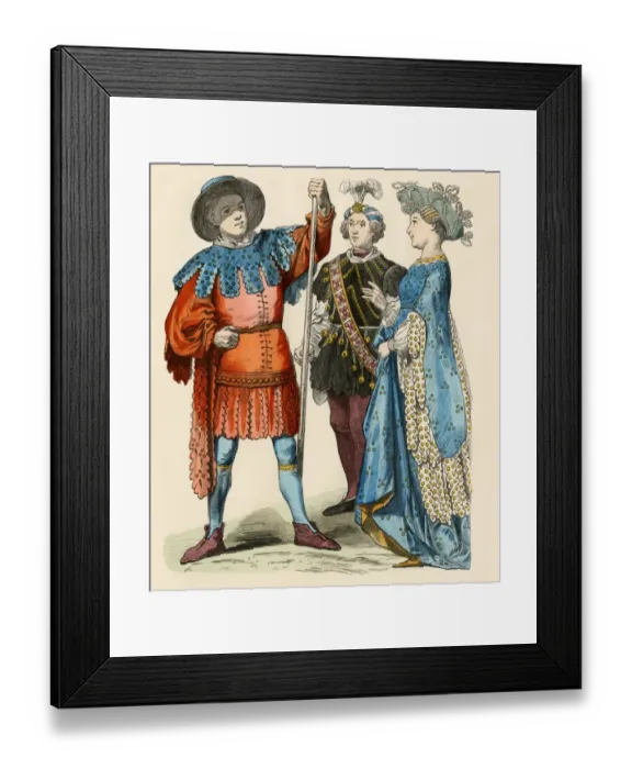 Framed Print : Renaissance fashion in Germany, 15th century Framed Print : Renaissance fashion in Germany, 15th century