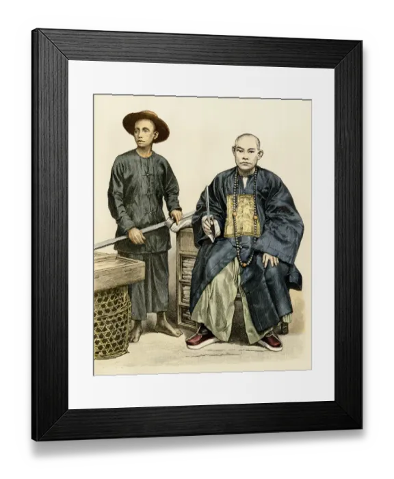 Framed Print : Chinese worker and businessman Framed Print : Chinese worker and businessman