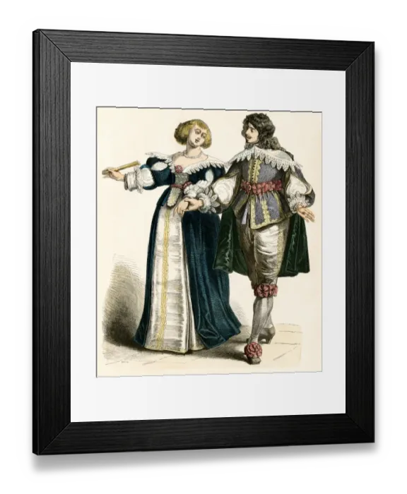 Framed Print : Couple in the 17th century