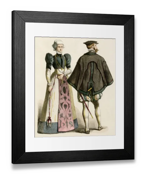 Framed Print : German couple of the 1500s Framed Print : German couple of the 1500s