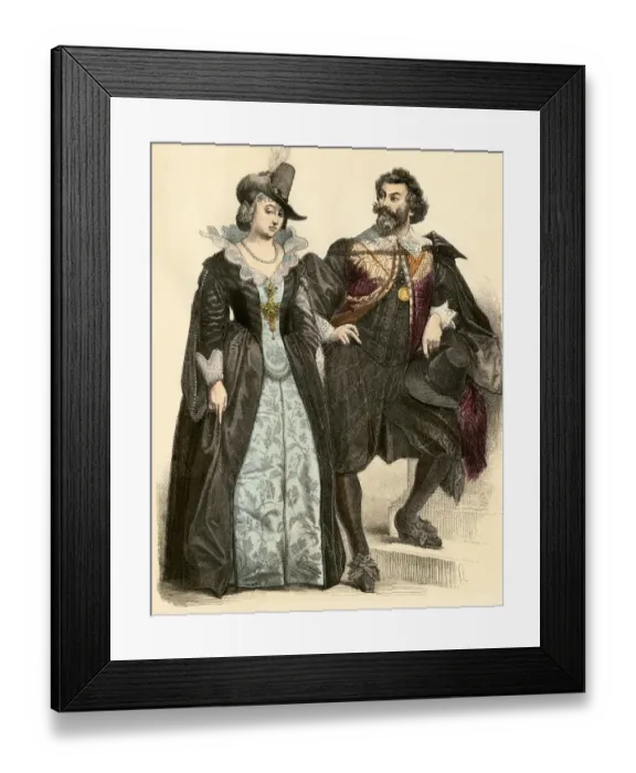 Framed Print : Dutch couple of the 17th century