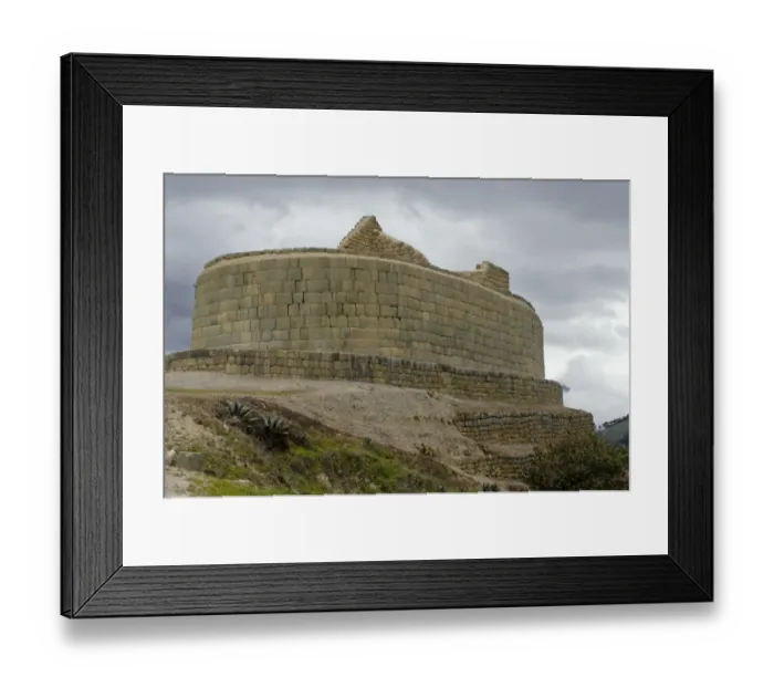 Framed Print : Ruins of Inca Temple of the Sun at Ingapirca in the Andes Mountains
