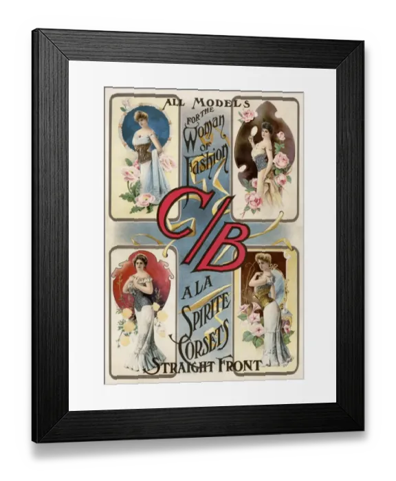 Framed Print : Corset advertisement, 1902 Framed Print : Corset advertisement, 1902