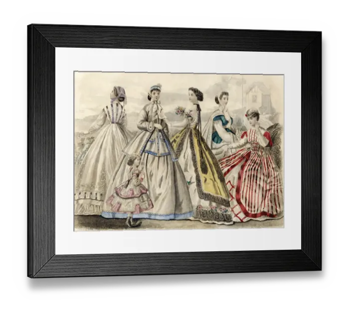 Framed Print : Ladies fashions, 1866