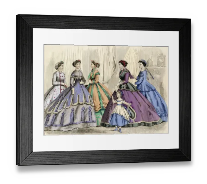 Framed Print : Ladies fashions, 1866 Framed Print : Ladies fashions, 1866