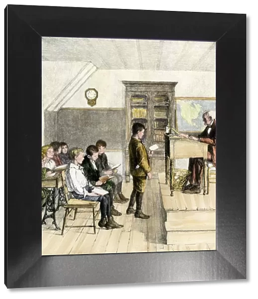 Reading lesson in a 19th-century classroom