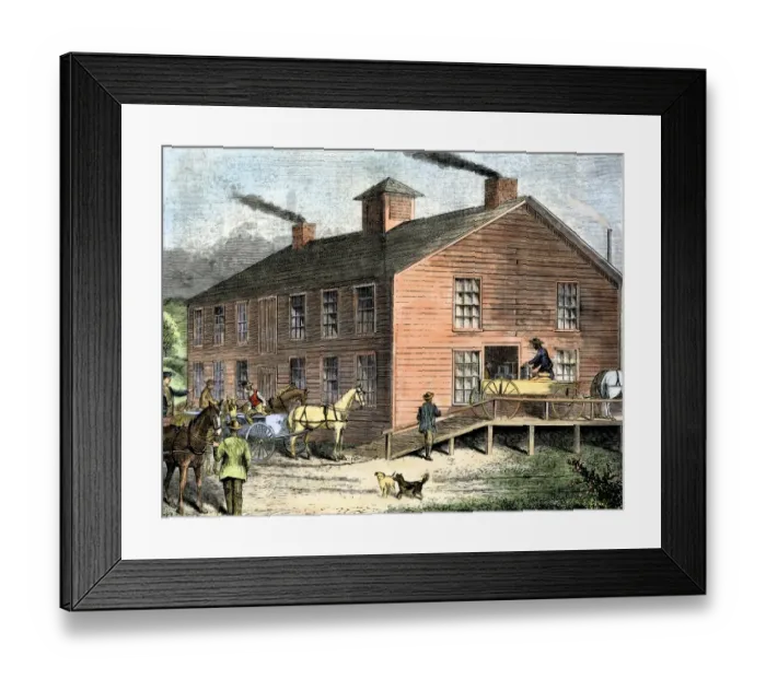 Framed Print : Vermont cheese factory, 1800s Framed Print : Vermont cheese factory, 1800s