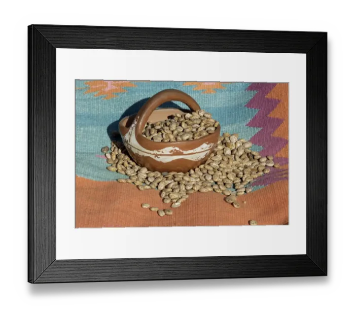 Framed Print : Dried beans in a Pueblo Indian pot Framed Print : Dried beans in a Pueblo Indian pot