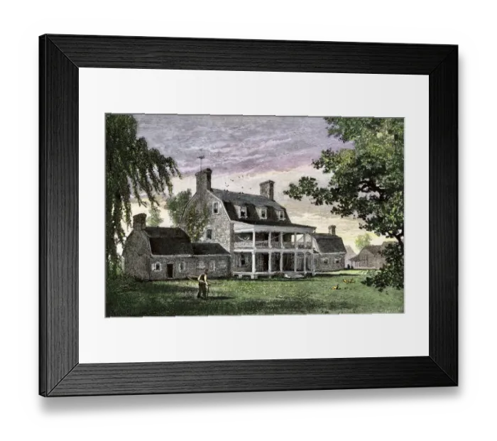 Framed Print : Maryland plantation manor, 1800s Framed Print : Maryland plantation manor, 1800s