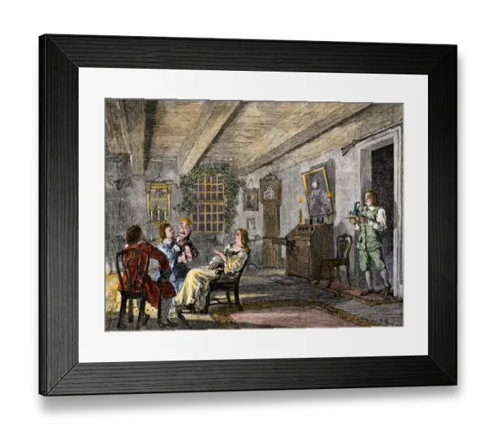 Framed Print : Dutch family in colonial New York, 1700s Framed Print : Dutch family in colonial New York, 1700s