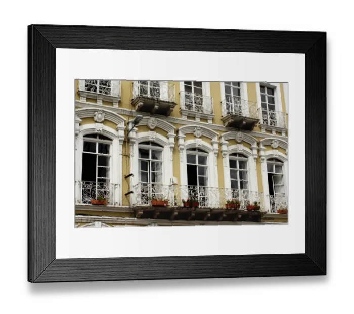 Framed Print : Windows and balconies in the Spanish colonial city of Cuenca Framed Print : Windows and balconies in the Spanish colonial city of Cuenca