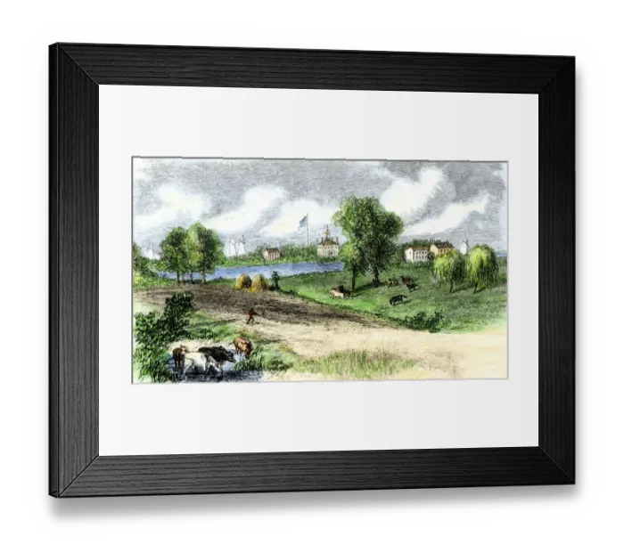 Framed Print : Farm near Tinicum, Delaware, 1800s Framed Print : Farm near Tinicum, Delaware, 1800s