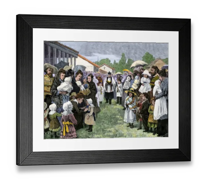 Framed Print : Christening in Chile, 1800s Framed Print : Christening in Chile, 1800s