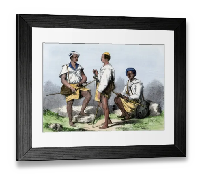 Framed Print : Goorkahs serving in the British military during Sepoy Mutiny Framed Print : Goorkahs serving in the British military during Sepoy Mutiny