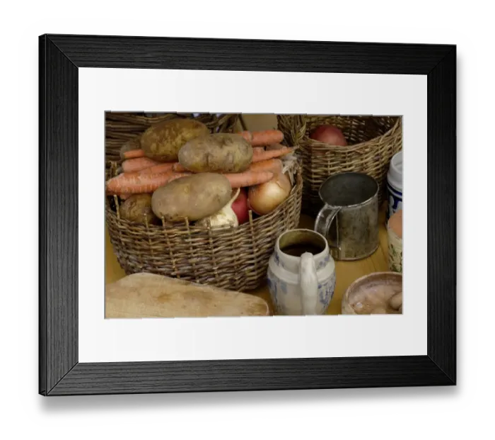 Framed Print : Camp food for Continental Army reenactors