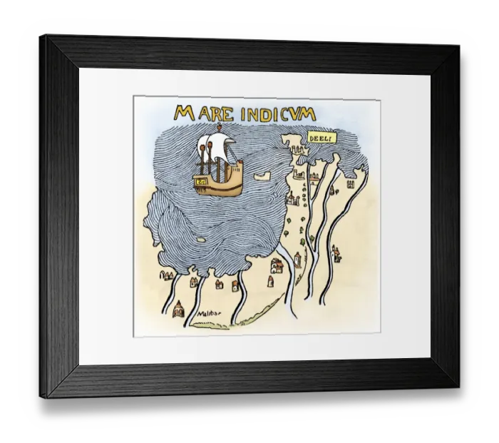 Framed Print : India coast, 1459 Framed Print : India coast, 1459