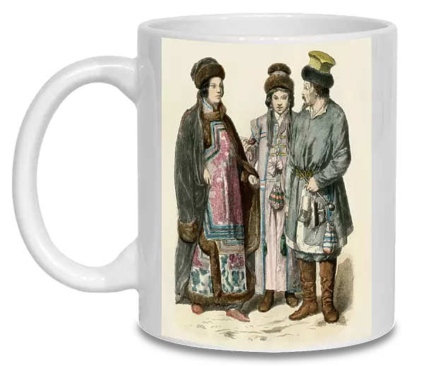 Siberian Tartar woman and a Russian Mongol couple