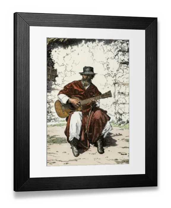 Framed Print : Gaucho playing his guitar, Argentina Framed Print : Gaucho playing his guitar, Argentina