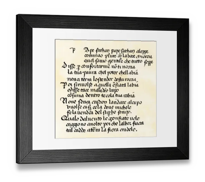 Framed Print : Dante fragment, 14th century