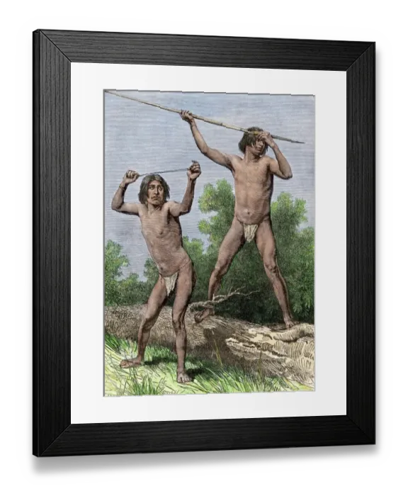 Framed Print : Tierra del Fuego natives Framed Print : Tierra del Fuego natives