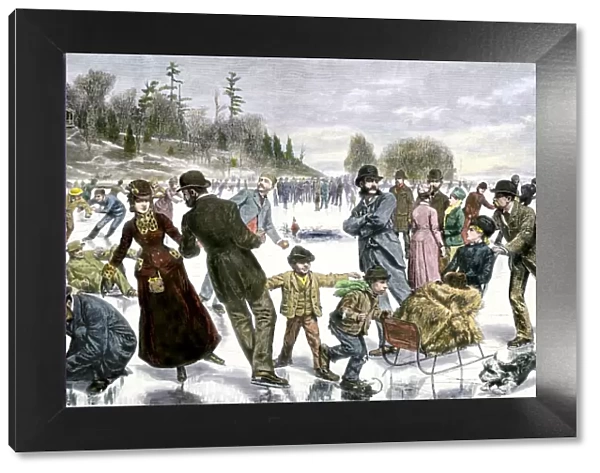 Ice-skating on the Schuylkill River, 1800s