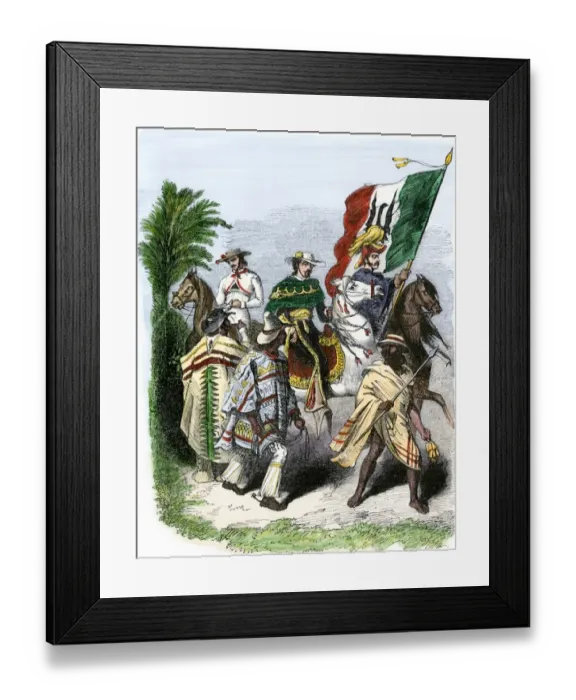 Framed Print : Mexican troops in the mid-1800s Framed Print : Mexican troops in the mid-1800s