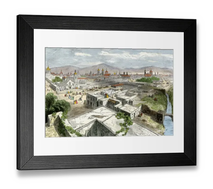 Framed Print : Mexico City, 1800s Framed Print : Mexico City, 1800s