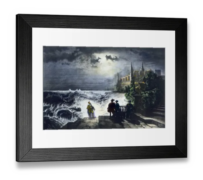 Framed Print : Hamlet and his fathers ghost