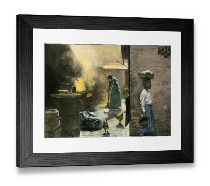 Framed Print : Outdoor kitchen in a Jamaica town, 1890s Framed Print : Outdoor kitchen in a Jamaica town, 1890s