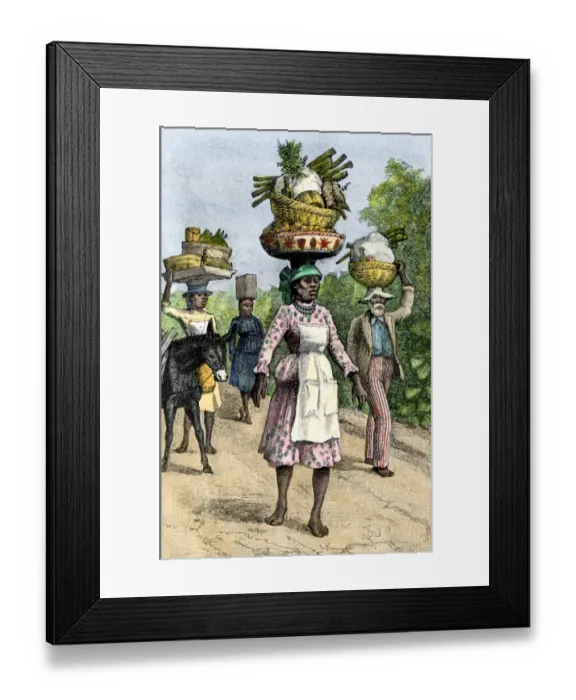 Framed Print : Native people on their way to market in Kingston