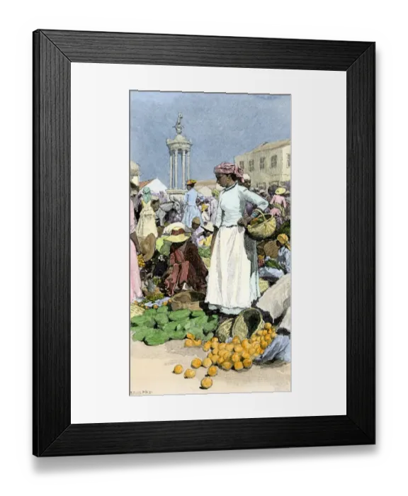 Framed Print : Native woman shopping in a farmers market Framed Print : Native woman shopping in a farmers market