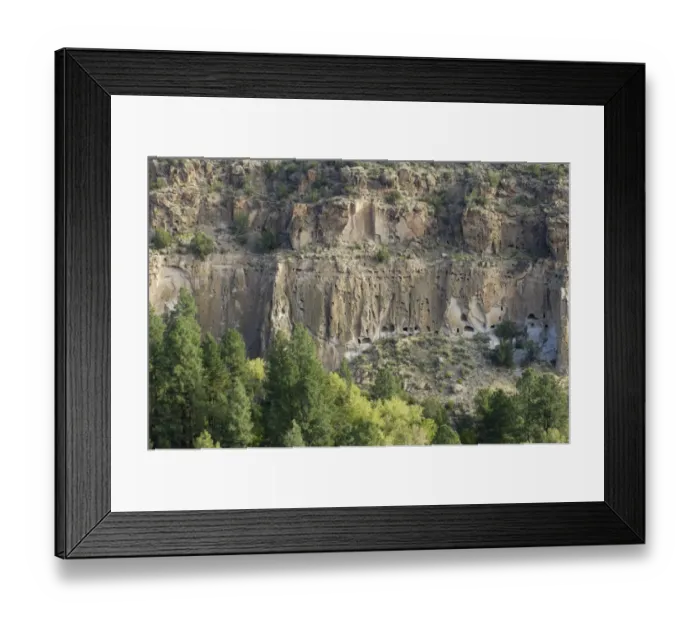 Framed Print : Anasazi / Ancestral Puebloan cliff-dwelling ruins in the Frijoles Canyon Framed Print : Anasazi / Ancestral Puebloan cliff-dwelling ruins in the Frijoles Canyon