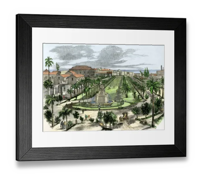 Framed Print : Downtown Havana in the 1850s Framed Print : Downtown Havana in the 1850s